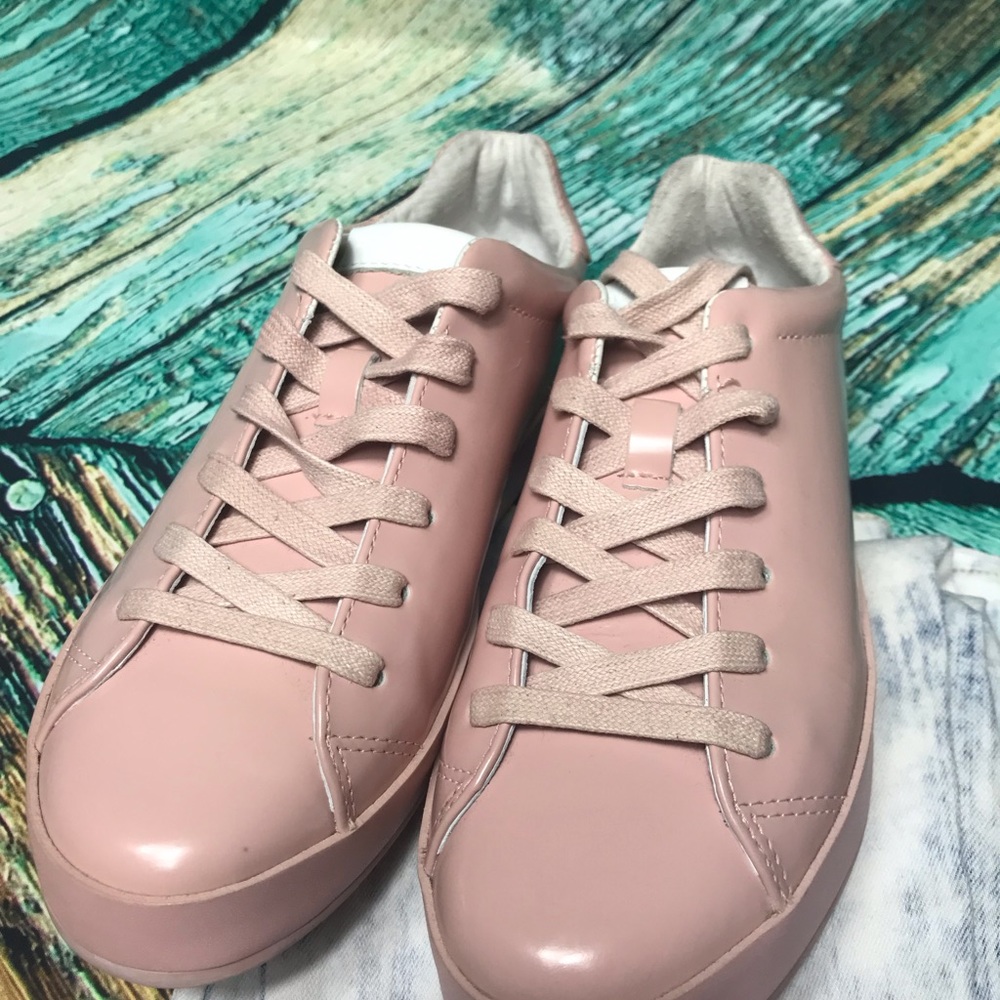rag & bone New York RB1 glossed-leather sneakers